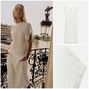 ZARA ~ ZW Collection Ecru Linen Tunic Dress